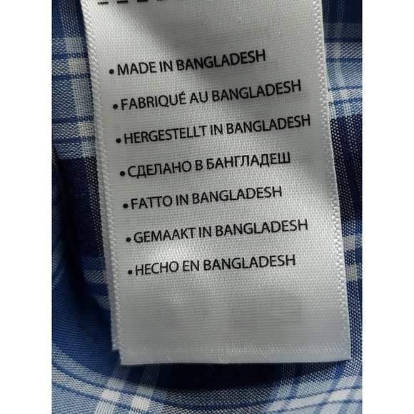 HB Men's 6XL Blue Plaid Button Down Short Sleeve Casual Shirt - Picture 3 of 7